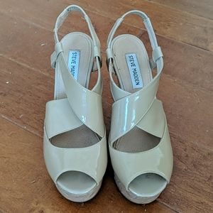 Steve Madden nude platform heels size 8